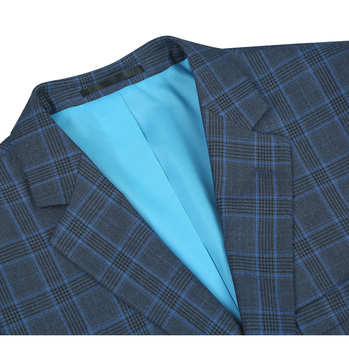 293-6 Men's Two Piece Classic Fit Windowpane Check Dress Suit