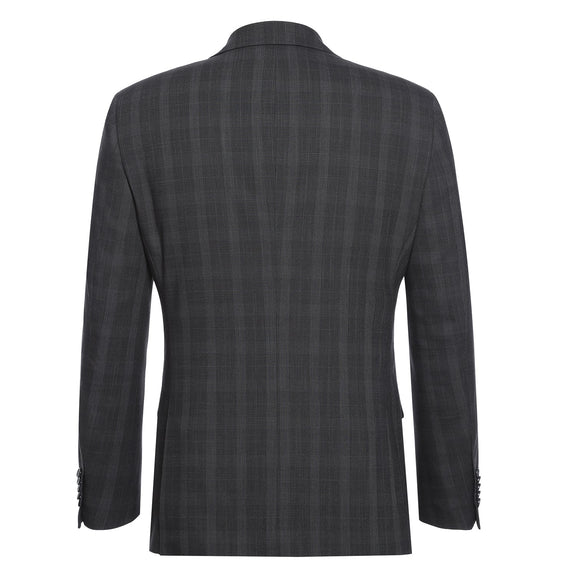 72-52-095EL Charcoal Checked Notch Suit