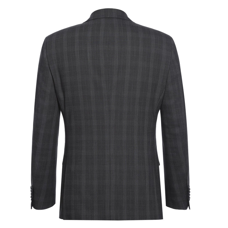 72-52-095EL Charcoal Checked Notch Suit