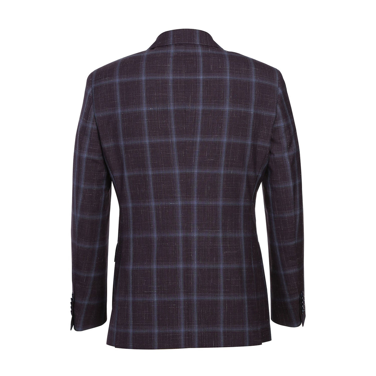 EL72-62-900 Purple Window Pane Check Wool Suit