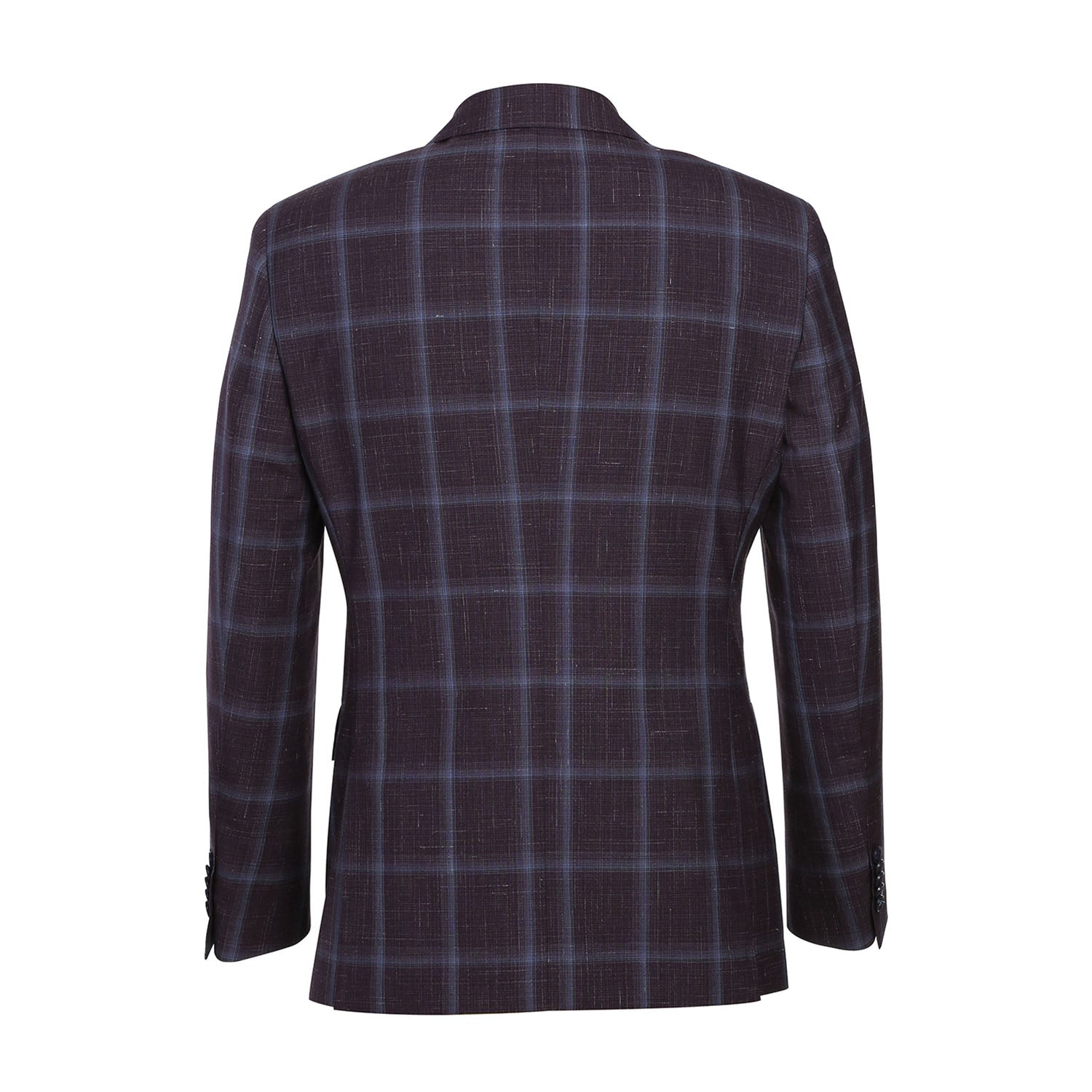 EL72-62-900 Purple Window Pane Check Wool Suit