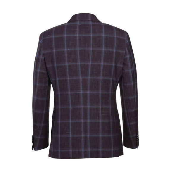 EL72-62-900 Purple Window Pane Check Wool Suit