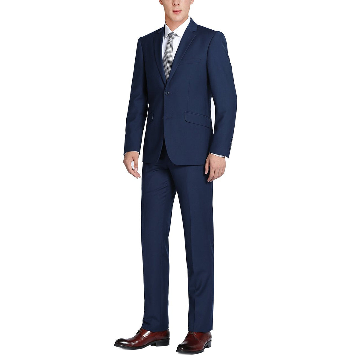 201-18 Men's 2-Piece Slim Fit Single Breasted Notch Lapel Suit