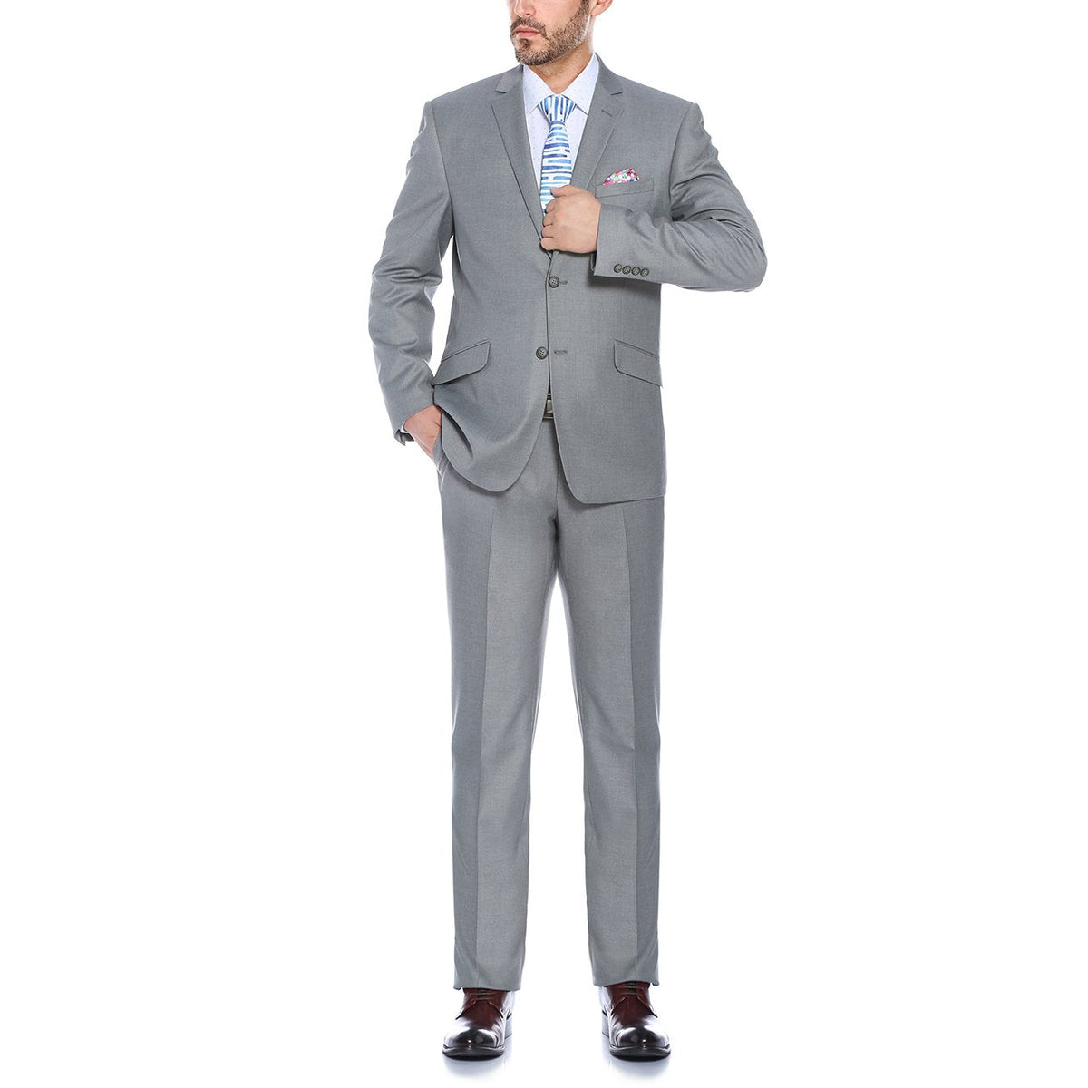2110-2 Men's Slim Fit Solid Stretch 2-Piece Suit