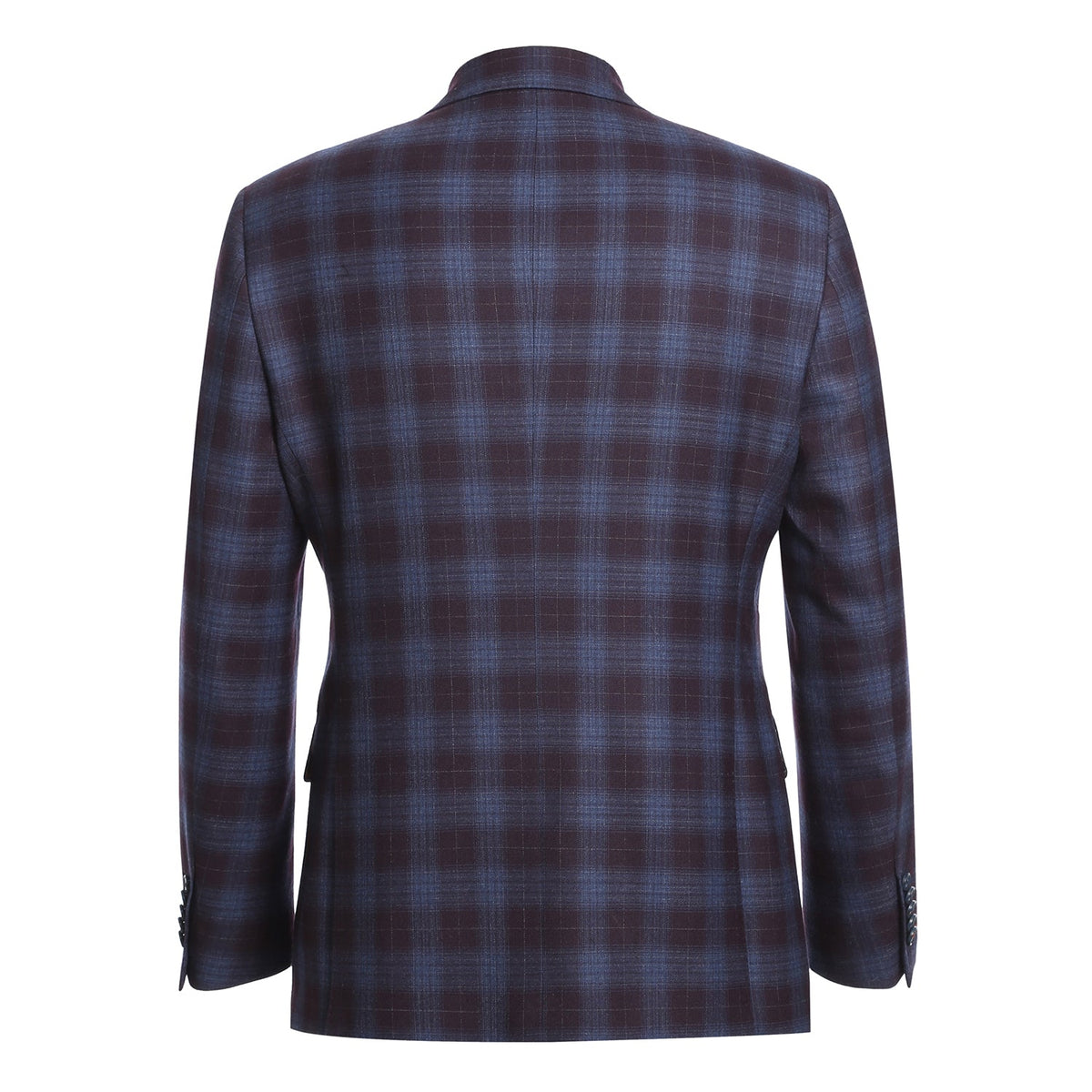 EL62-67-750 Blue with Black Check Wool Suit