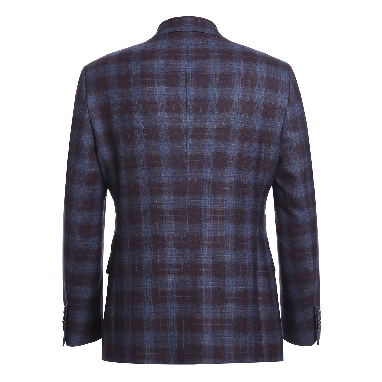 EL62-67-750 Blue with Black Check Wool Suit