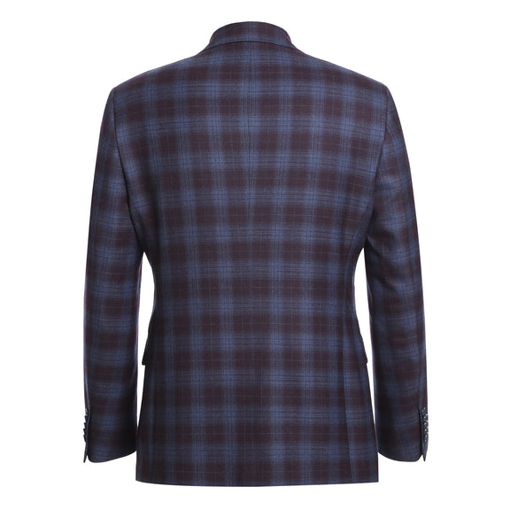 EL62-67-750 Blue with Black Check Wool Suit