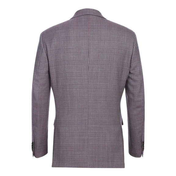 567-2 Men's New Slim Fit Wool Blazer PURPLE L42 New Slim Fit