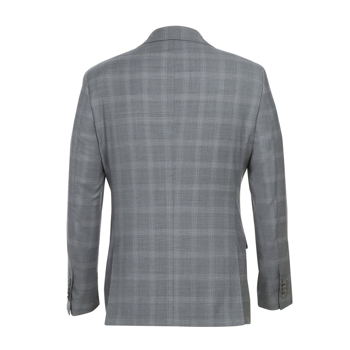 EL72-62-092 Light Gray Window Pane Check Wool Suit
