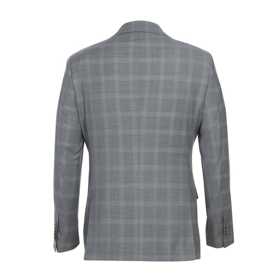 EL72-62-092 Light Gray Window Pane Check Wool Suit