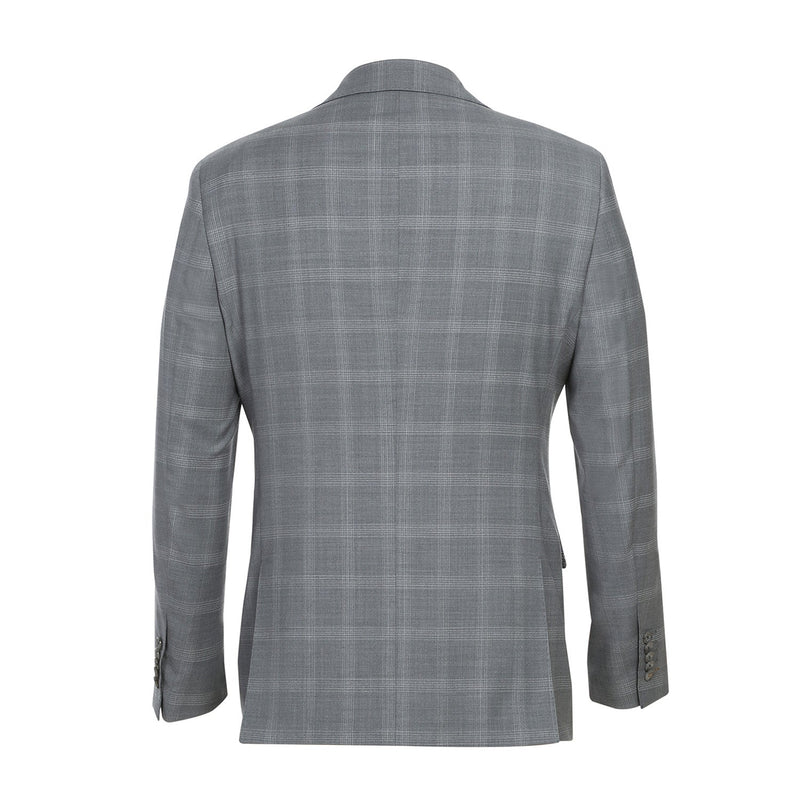 EL72-62-092 Light Gray Window Pane Check Wool Suit