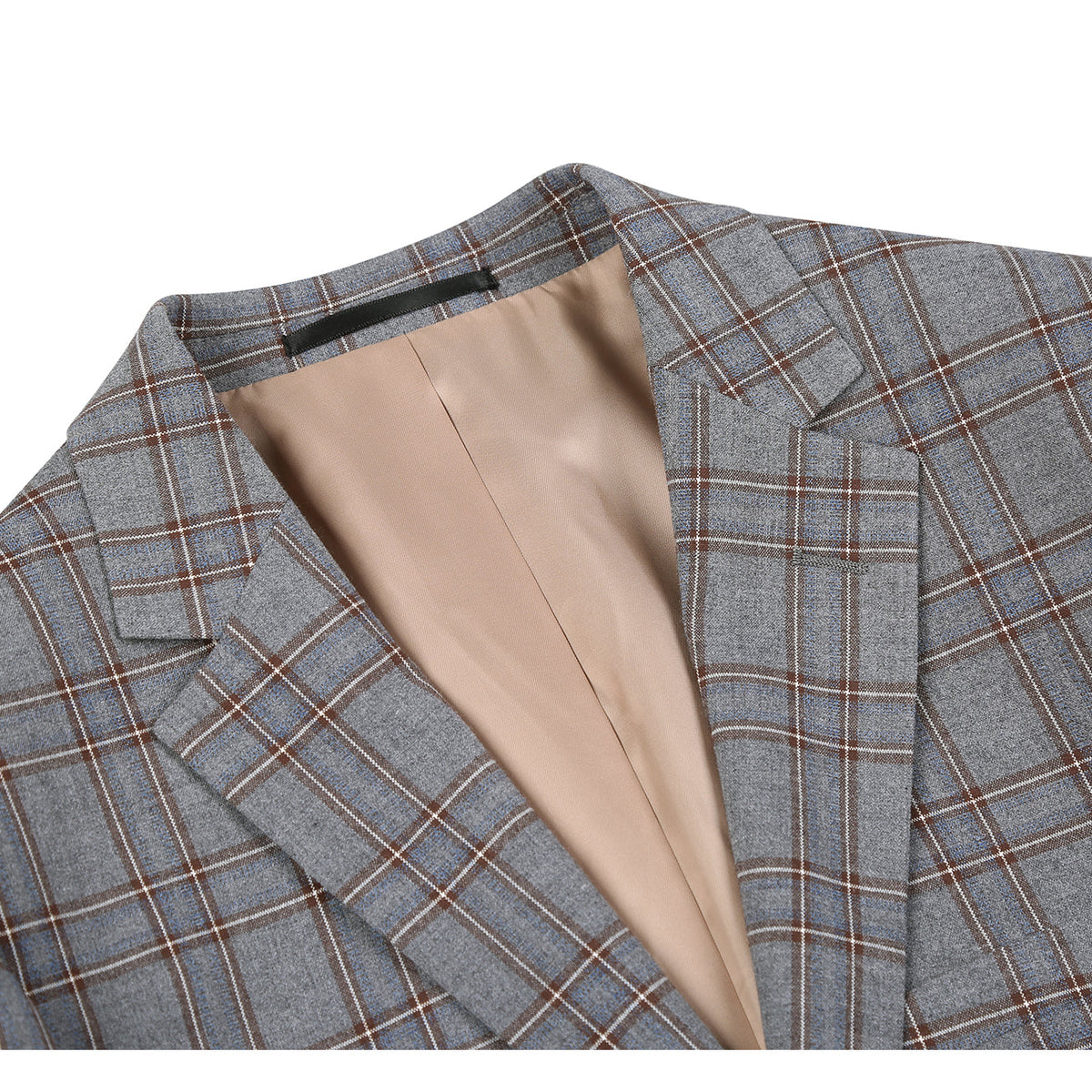 293-7 Men's Two Piece Slim Fit Stretch Windowpane Check Dress Suit