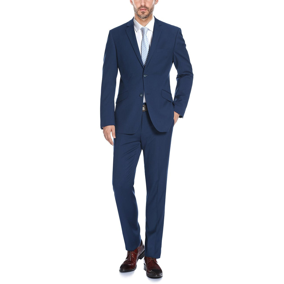 2110-19 Men's Slim Fit Solid Stretch 2-Piece Suit