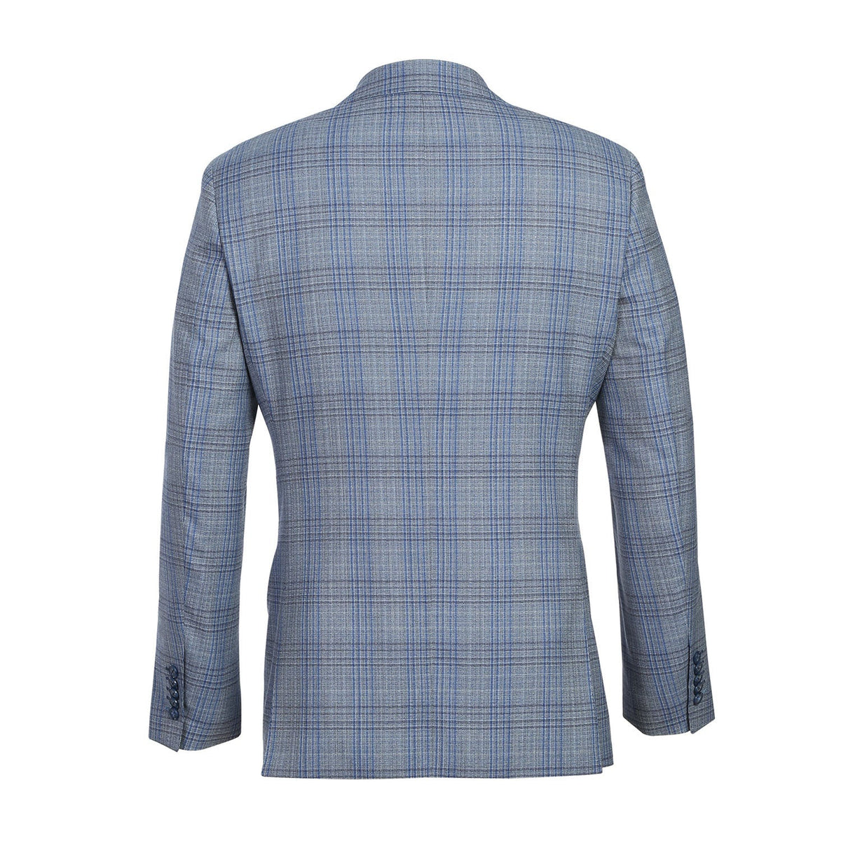 EL72-68-401 Light Gray with Blue Check Wool Suit