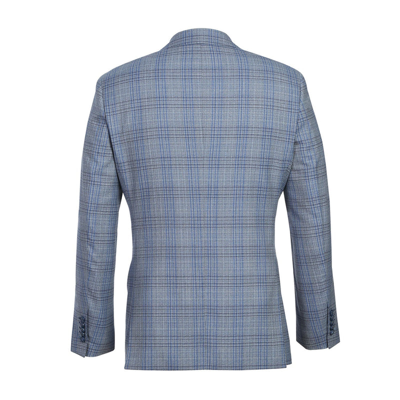 EL72-68-401 Light Gray with Blue Check Wool Suit