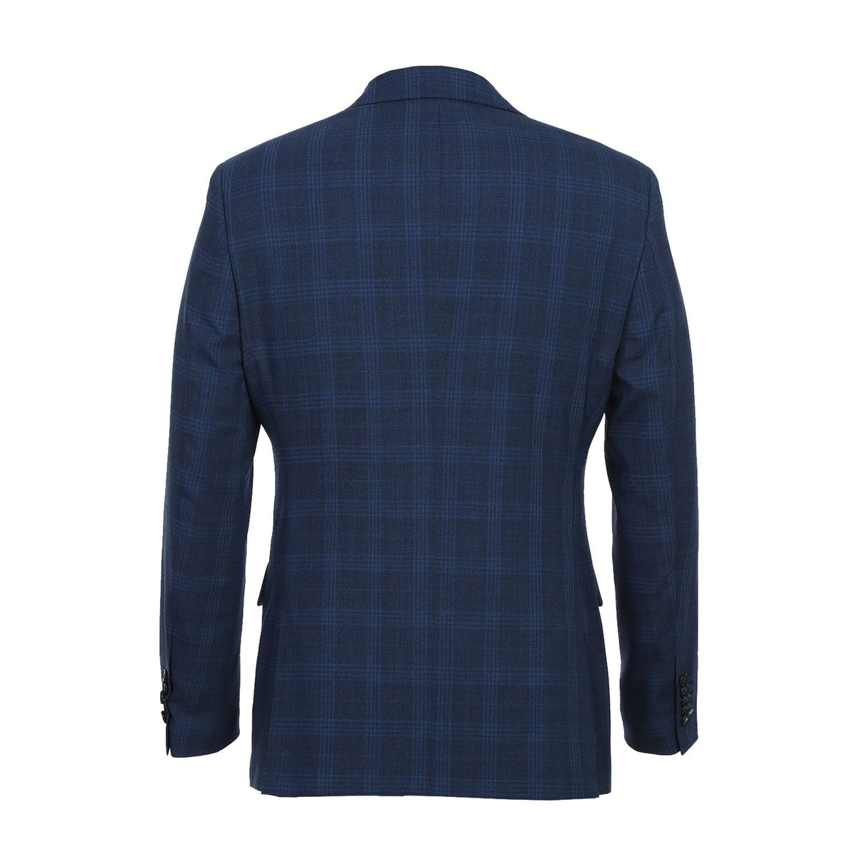 EL72-50-412 Airforce Blue Plaid Wool Suit