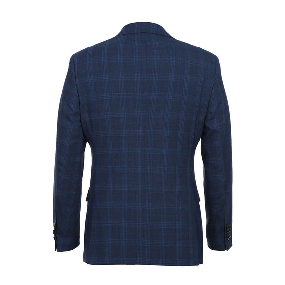 EL72-50-412 Airforce Blue Plaid Wool Suit