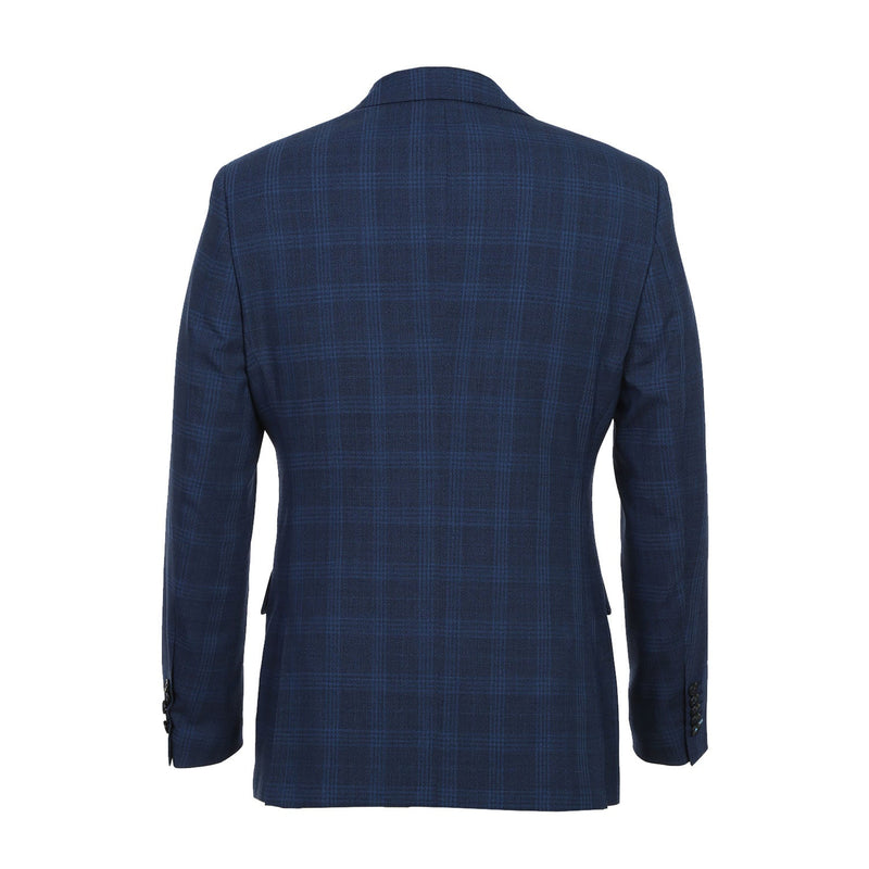 EL72-50-412 Airforce Blue Plaid Wool Suit