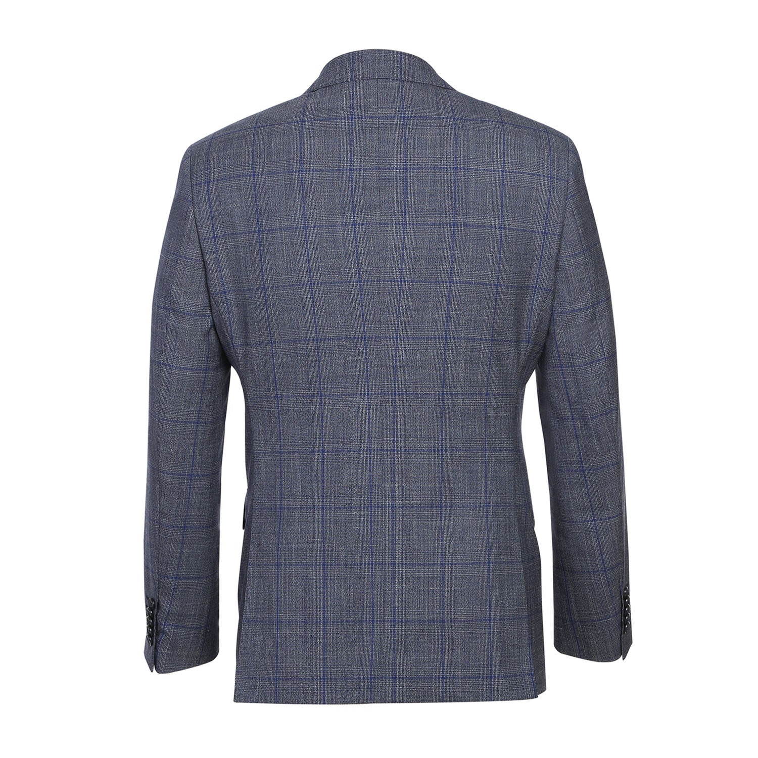 EL72-52-400 Gray with Blue Windowpane Wool Suit