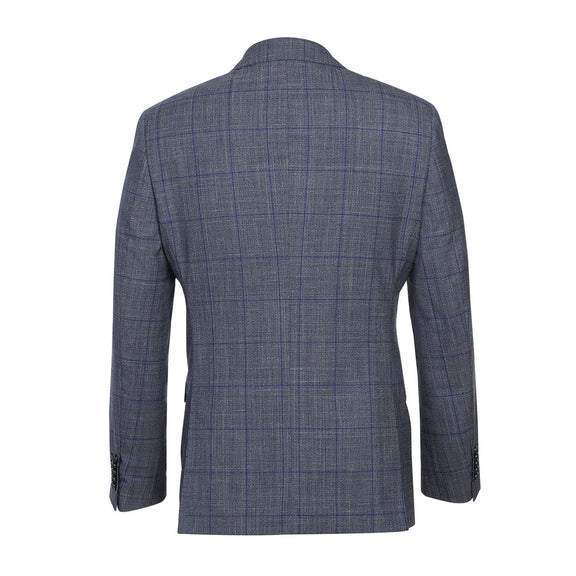 EL72-52-400 Gray with Blue Windowpane Wool Suit