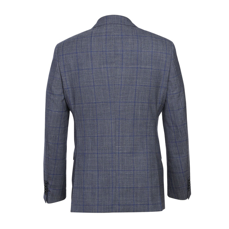 EL72-52-400 Gray with Blue Windowpane Wool Suit