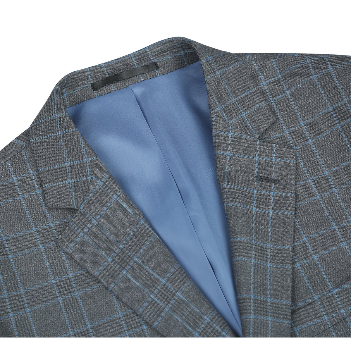 293-5 Men's Two Piece Classic Fit Windowpane Check Dress Suit