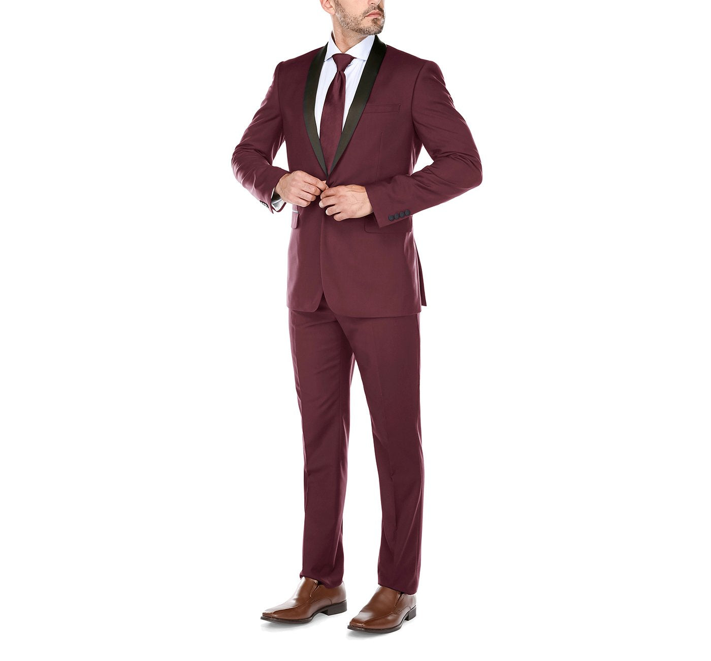 201-8 Men's Slim Fit 2-Piece Shawl Lapel Tuxedo Suit