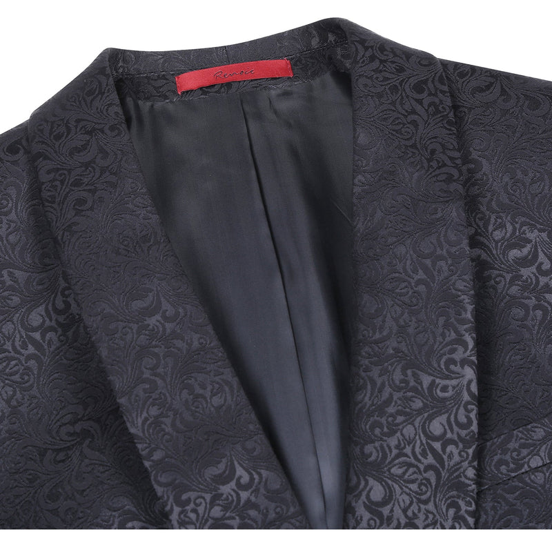 290-22 Men's Slim Fit Stretch Shawl Jacket BLACK L42 New Slim Fit