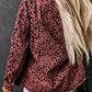 Leopard Raw Hem Button Up Denim Jacket