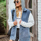 Button Up Sleeveless Denim Jacket with Pockets