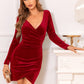 Long Sleeve Tulip Hem Dress