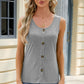 Decorative Button Round Neck Tank