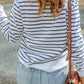 Striped Long Sleeve Round Neck Top