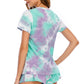 Tie-Dye Round Neck Short Sleeve Top and Shorts Lounge Set