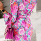 Floral Print Round Neck Long Sleeve Dress