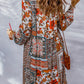 Printed Button Up Long Sleeve Cardigan