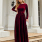 Tie Front Round Neck Long Sleeve Maxi Dress