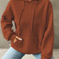 Textured Drawstring Drop Shoulder Hoodie