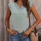 Lace Detail V-Neck Cap Sleeve Top