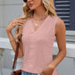 Eyelet V-Neck Wide Strap Tank