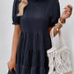 Puff Sleeve Tie Back Tiered Dress