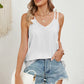 Eyelet V-Neck Double Spaghetti Straps Cami