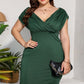 Plus Size Ruched V-Neck Dress