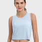 Drawstring Cutout Round Neck Active Tank