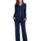 Collared Neck Long Sleeve Loungewear Set with Pockets