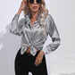 Collared Neck Buttoned Long Sleeve Shirt