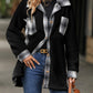 Plaid Button Up Long Sleeve Fuzzy Outerwear