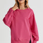 Slit Exposed Seam Round Neck Sweatshirt