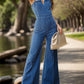 MeiMei Spaghetti Strap Wide Leg Denim Overalls