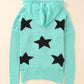 Woven Right Star Distressed Slit Hooded Sweater